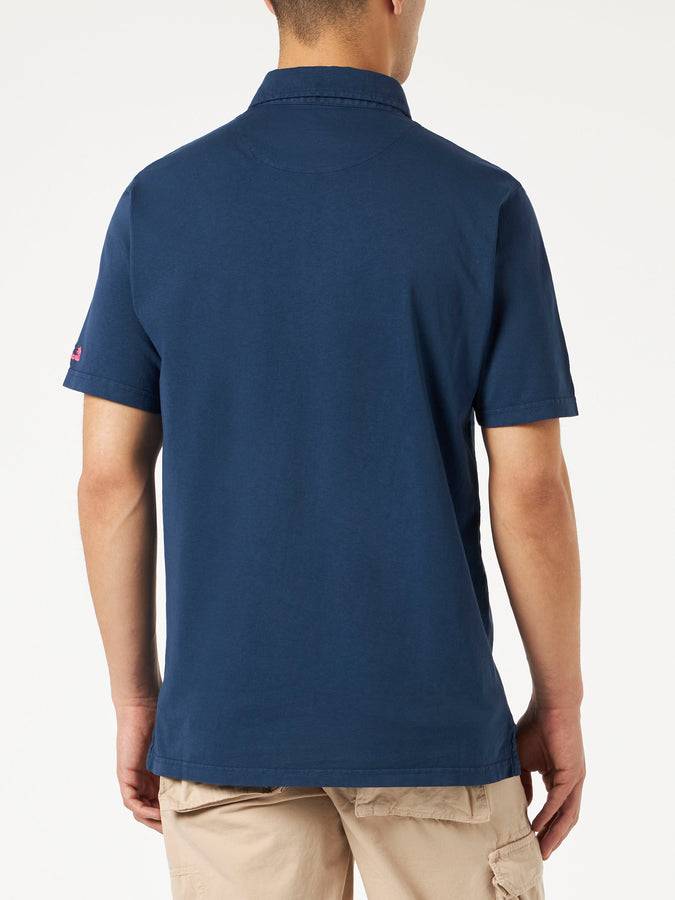 Mc2 Saint Barth Polo Da Uomo In Jersey Di Cotone Blu Navy