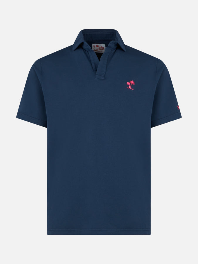 Mc2 Saint Barth Polo Da Uomo In Jersey Di Cotone Blu Navy
