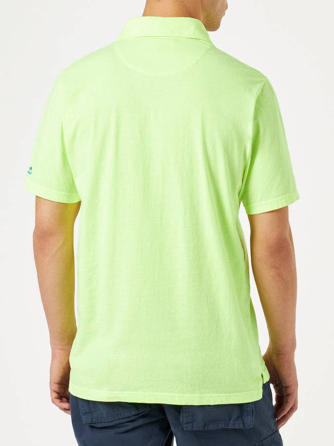 Mc2 Saint Barth Polo Da Uomo In Jersey Di Cotone Giallo Fluo