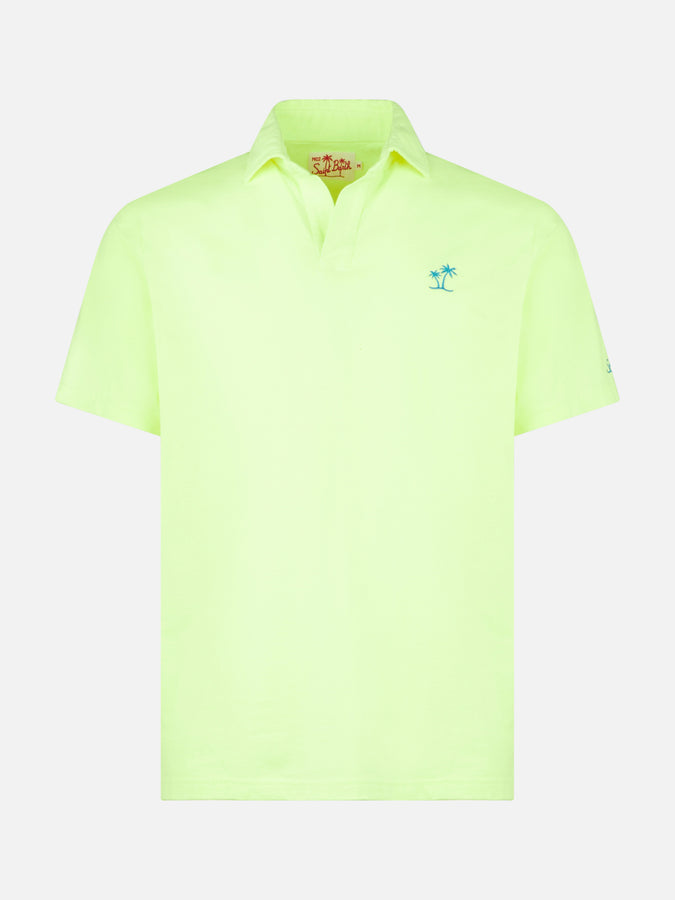 Mc2 Saint Barth Polo Da Uomo In Jersey Di Cotone Giallo Fluo