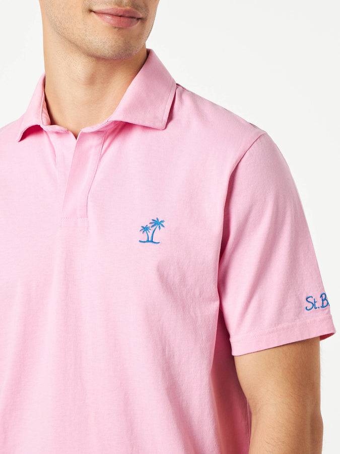 Mc2 Saint Barth Polo Da Uomo In Jersey Di Cotone Rosa