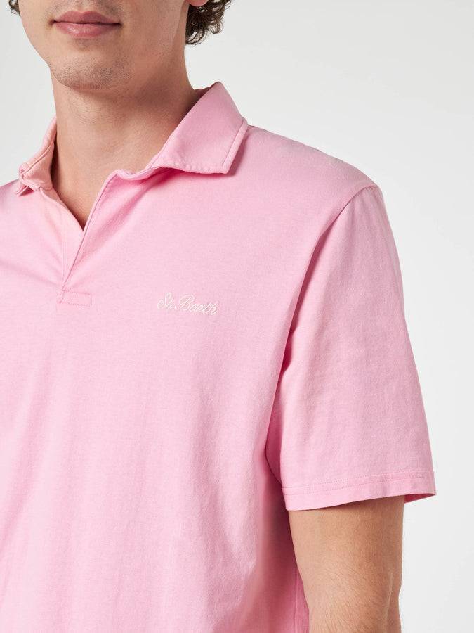 Mc2 Saint Barth Polo Da Uomo In Jersey Di Cotone Rosa Brighton
