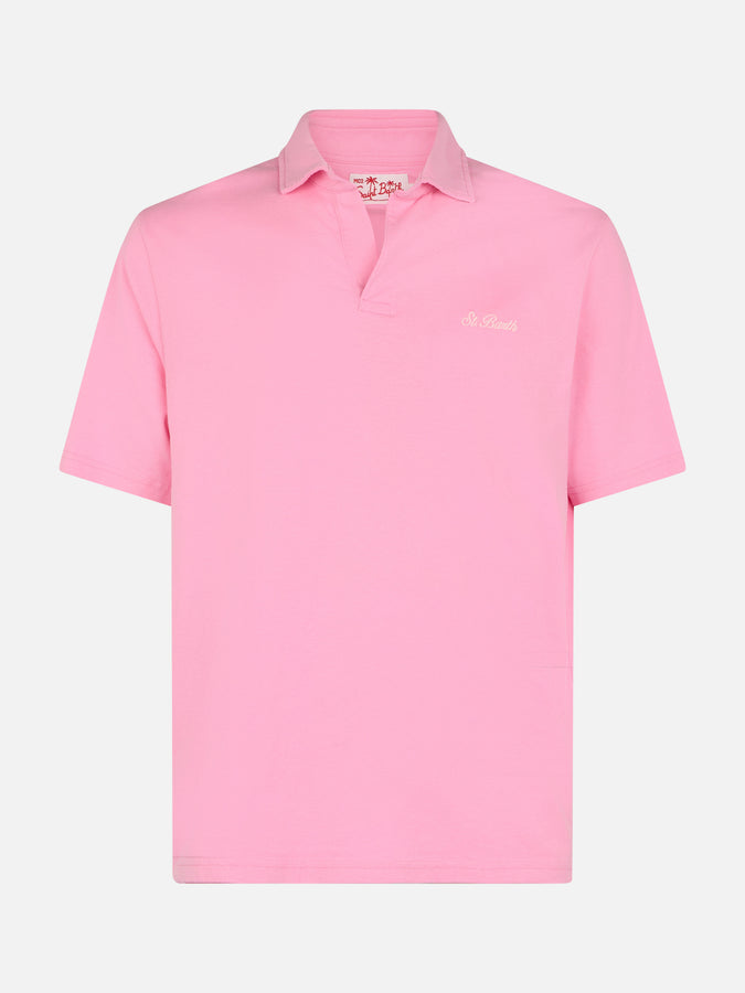 Mc2 Saint Barth Polo Da Uomo In Jersey Di Cotone Rosa Brighton