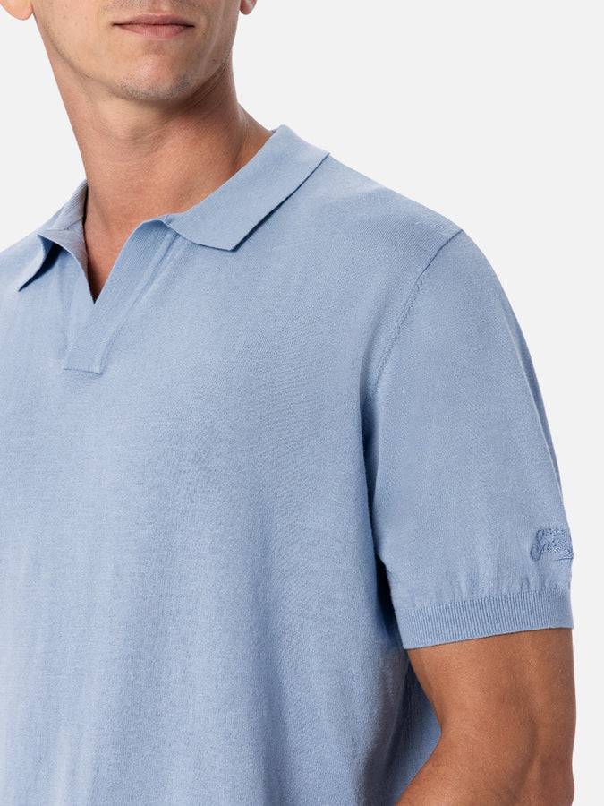 Mc2 Saint Barth Polo Da Uomo In Maglia Azzurra Sloan