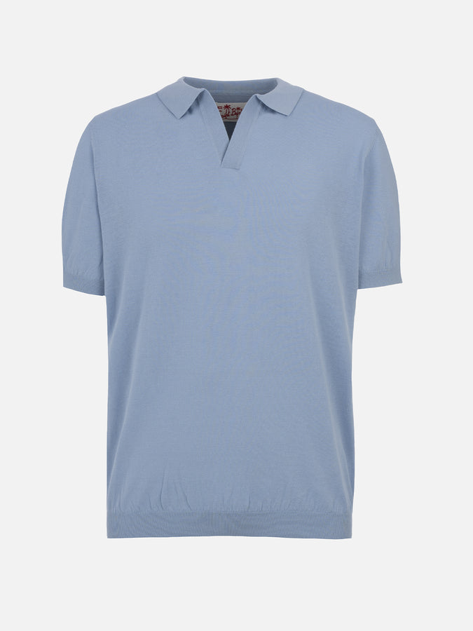 Mc2 Saint Barth Polo Da Uomo In Maglia Azzurra Sloan