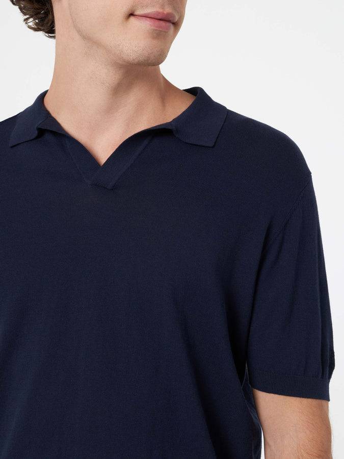 Mc2 Saint Barth Polo Da Uomo In Maglia Blu Navy Sloan