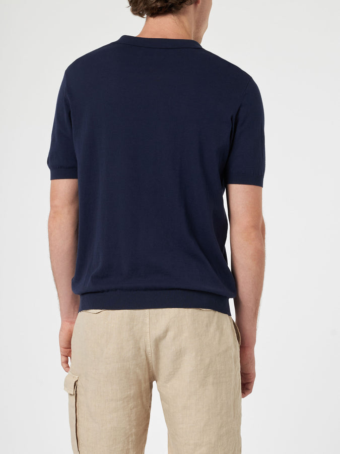 Mc2 Saint Barth Polo Da Uomo In Maglia Blu Navy Sloan