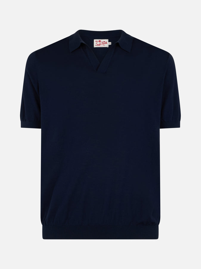 Mc2 Saint Barth Polo Da Uomo In Maglia Blu Navy Sloan