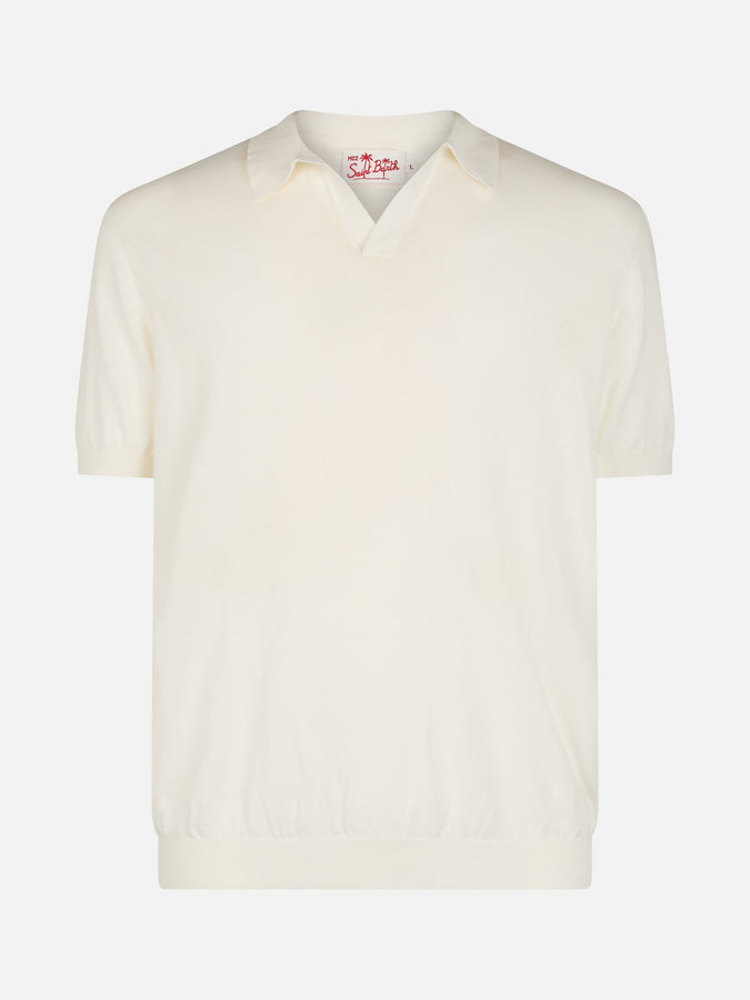 Mc2 Saint Barth Polo Da Uomo In Maglia Sloan Color Panna