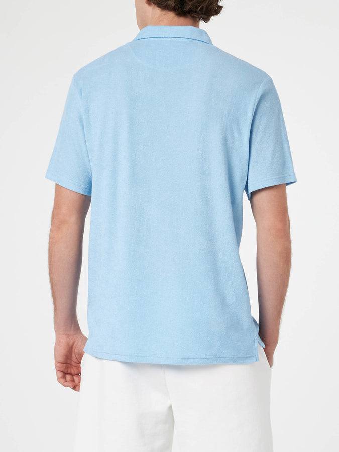 Mc2 Saint Barth Polo Da Uomo In Spugna Azzurra Jeremy