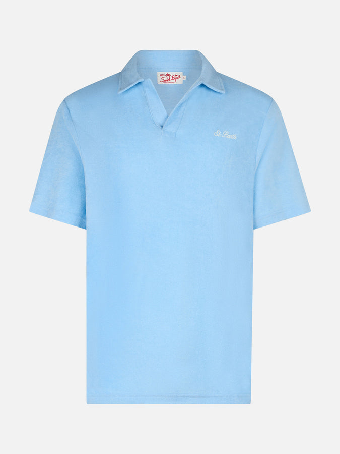 Mc2 Saint Barth Polo Da Uomo In Spugna Azzurra Jeremy