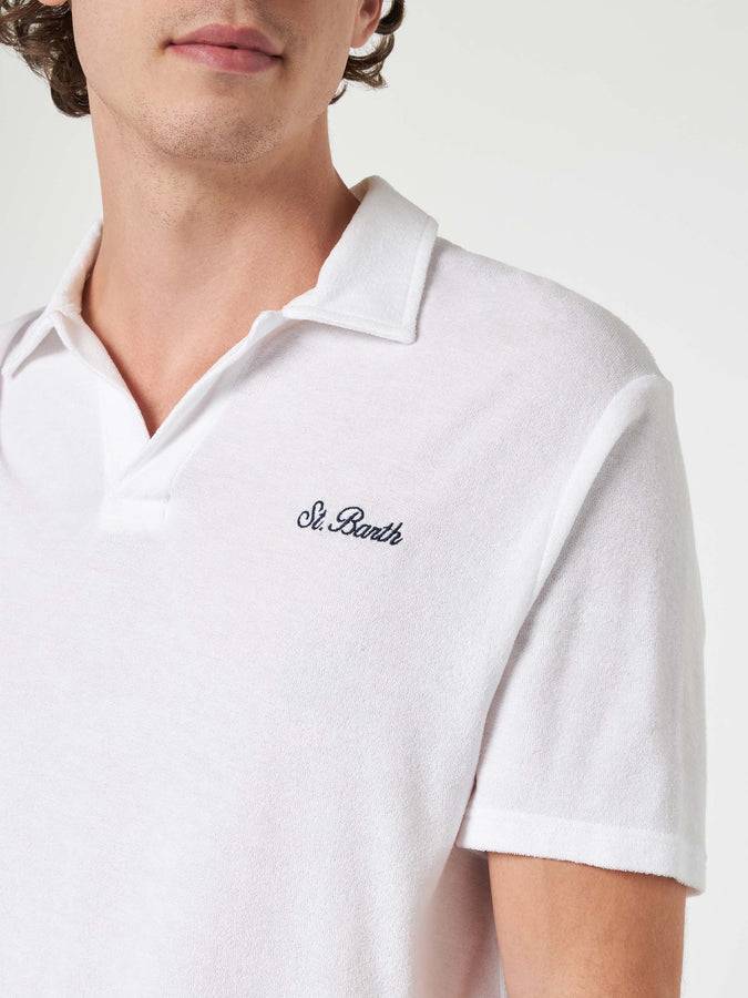 Mc2 Saint Barth Polo Da Uomo In Spugna Bianca Jeremy