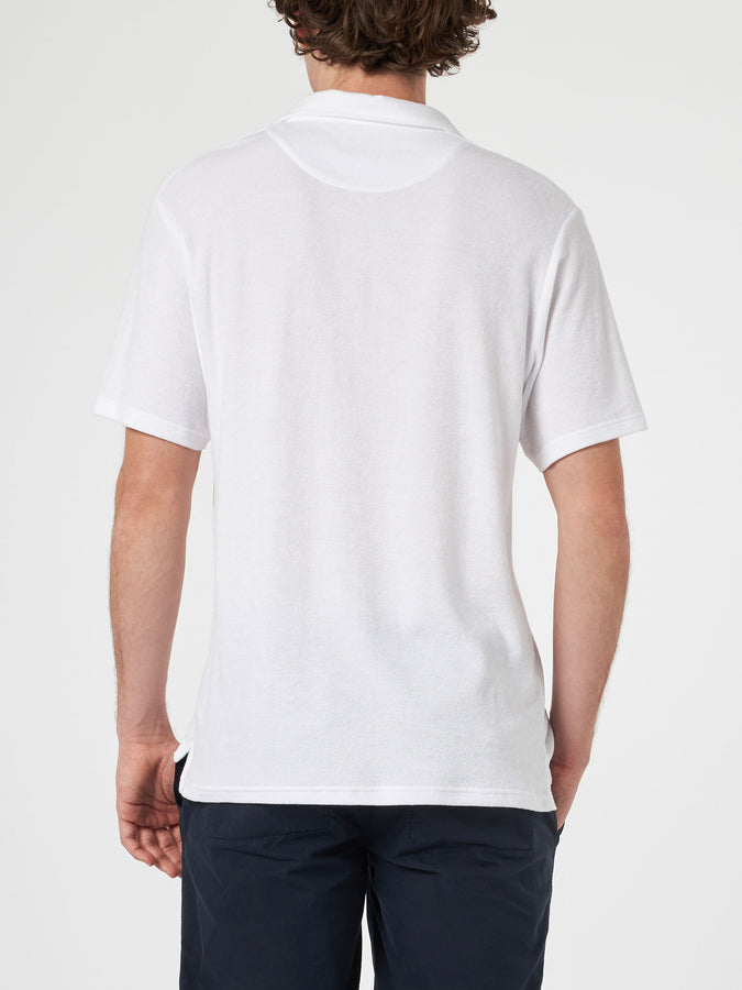 Mc2 Saint Barth Polo Da Uomo In Spugna Bianca Jeremy