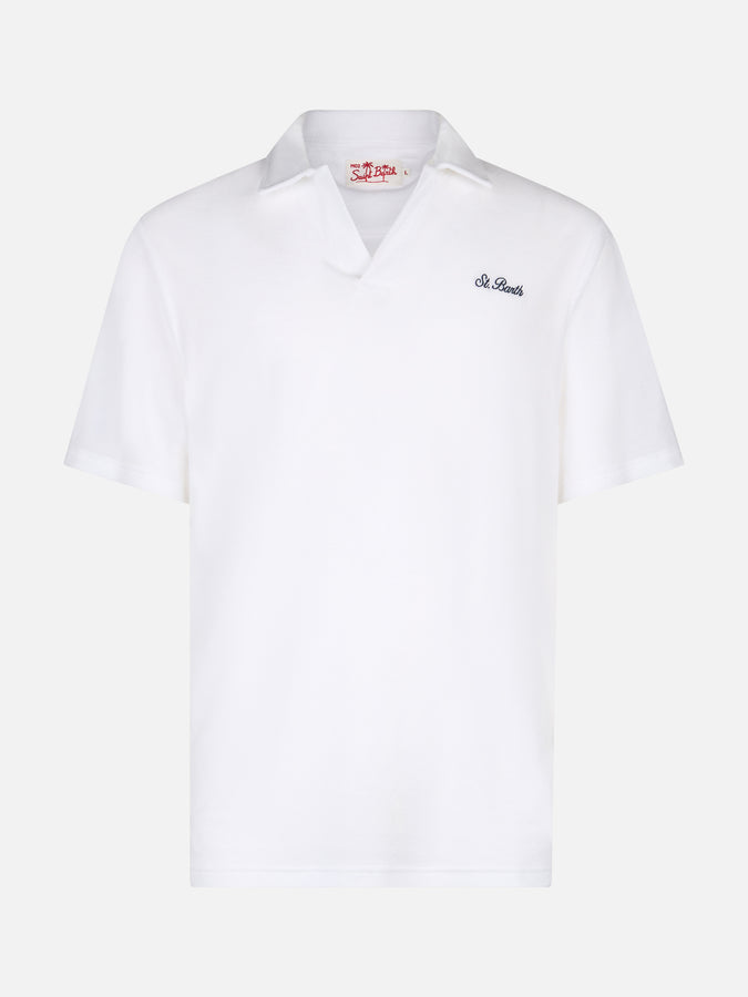Mc2 Saint Barth Polo Da Uomo In Spugna Bianca Jeremy