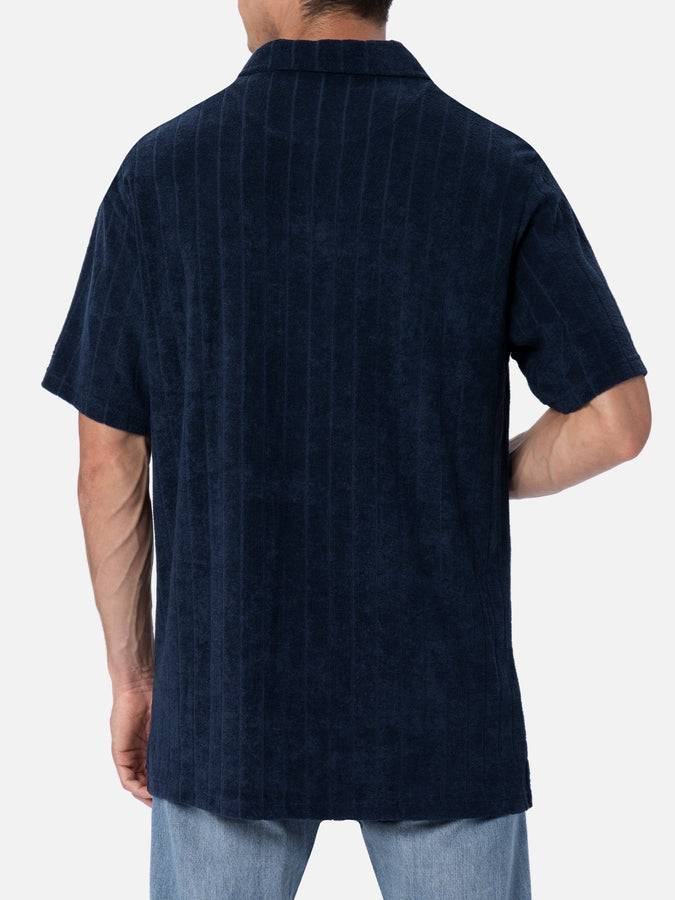 Mc2 Saint Barth Polo Da Uomo In Spugna Blu A Costine Jeremy