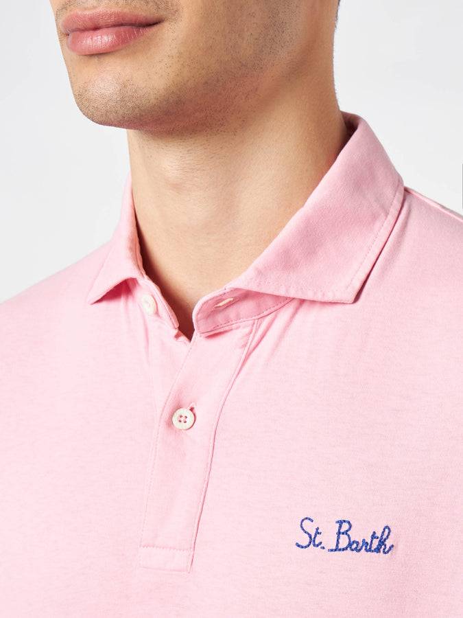 Mc2 Saint Barth Polo In Jersey Rosa Effetto Sfumato