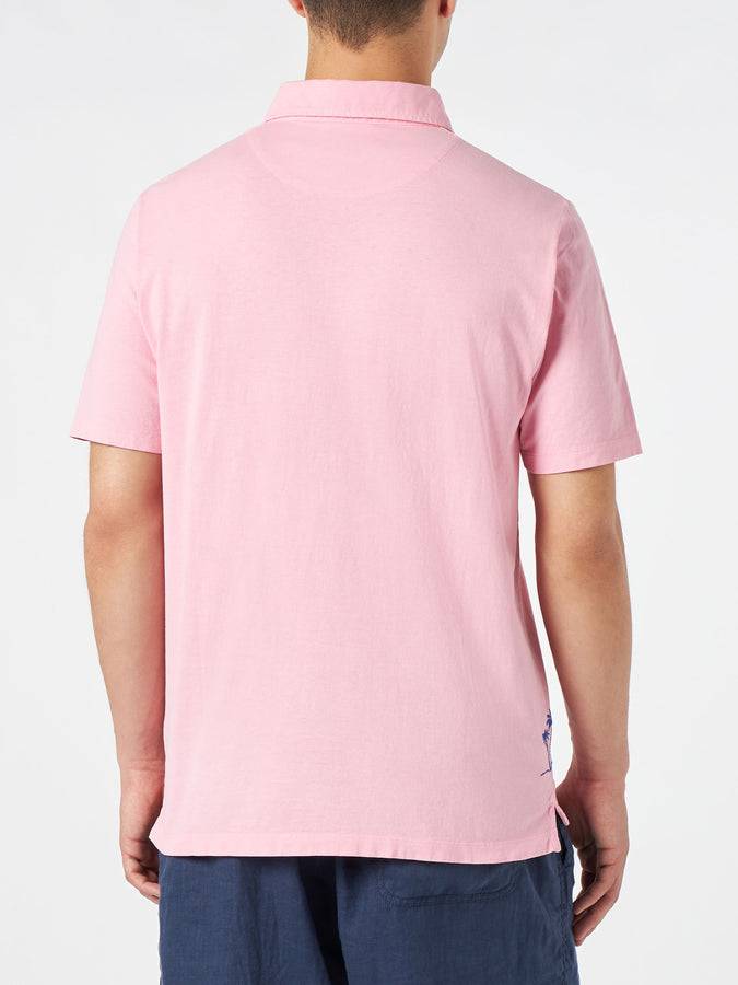 Mc2 Saint Barth Polo In Jersey Rosa Effetto Sfumato