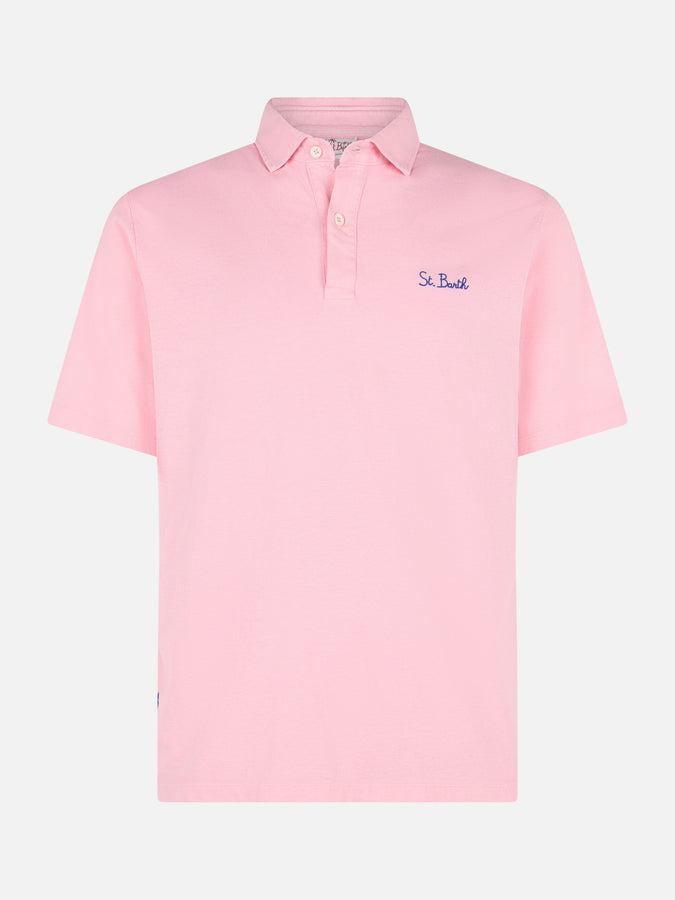 Mc2 Saint Barth Polo In Jersey Rosa Effetto Sfumato