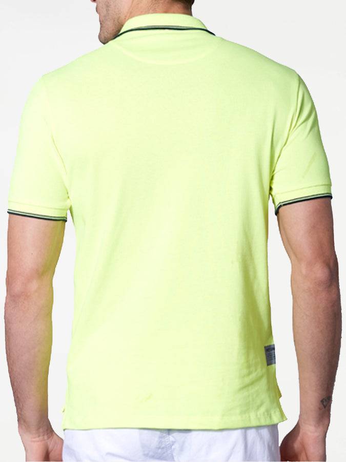 Mc2 Saint Barth Polo In Piquet Giallo Fluo Con Logo St. Barth Check