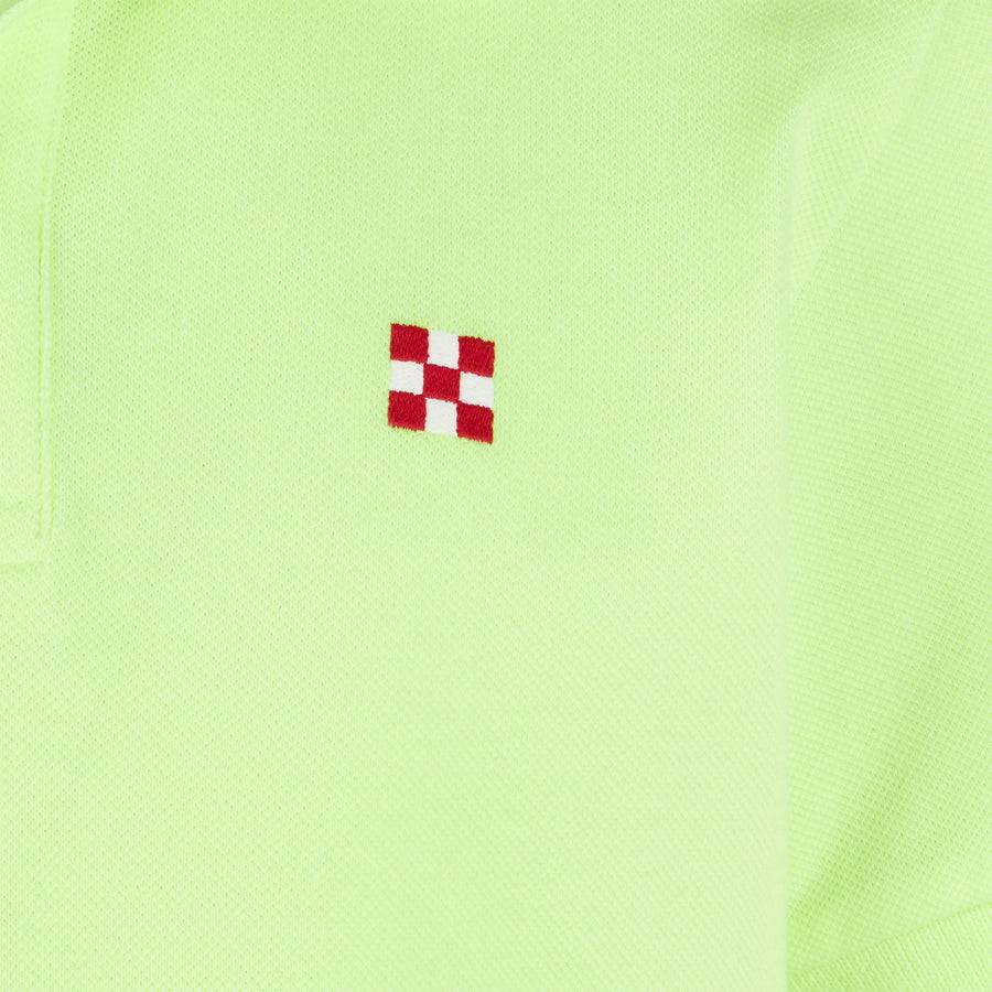 Mc2 Saint Barth Polo In Piquet Giallo Fluo Con Logo St. Barth