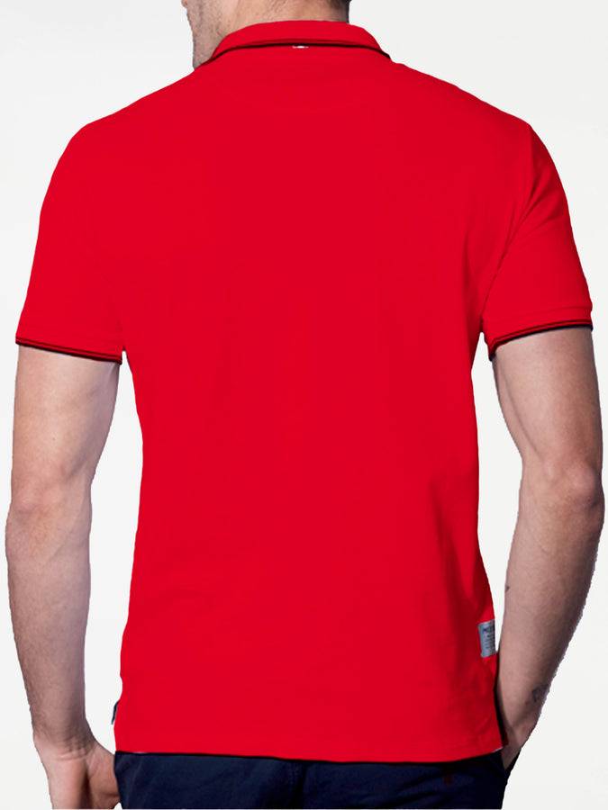 Mc2 Saint Barth Polo In Piquet Rosso Con Logo St. Barth Check
