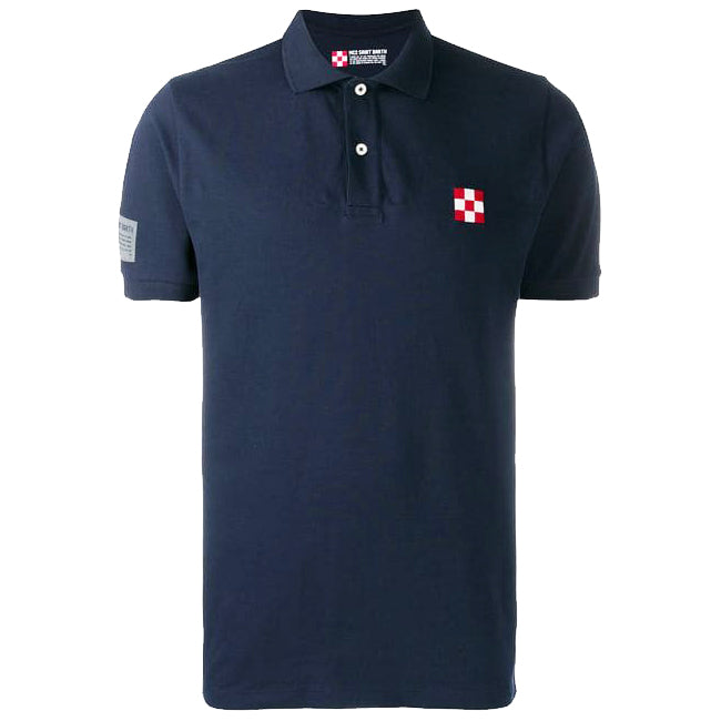 Mc2 Saint Barth Polo Piquet Blu Con Logo St. Barth Check