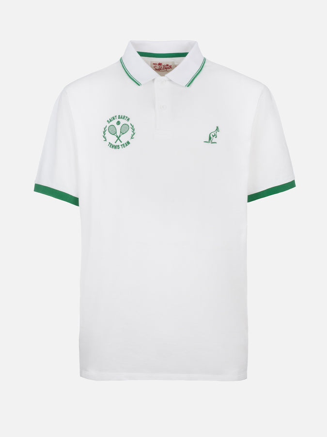 Mc2 Saint Barth Polo Uomo In Piquet Di Cotone Bianco Beverly Hills | AUSTRALIAN BRAND SPECIAL EDITION