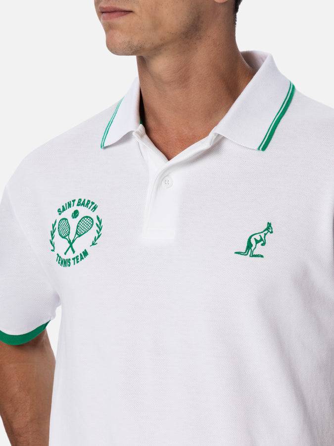 Mc2 Saint Barth Polo Uomo In Piquet Di Cotone Bianco Beverly Hills | AUSTRALIAN BRAND SPECIAL EDITION