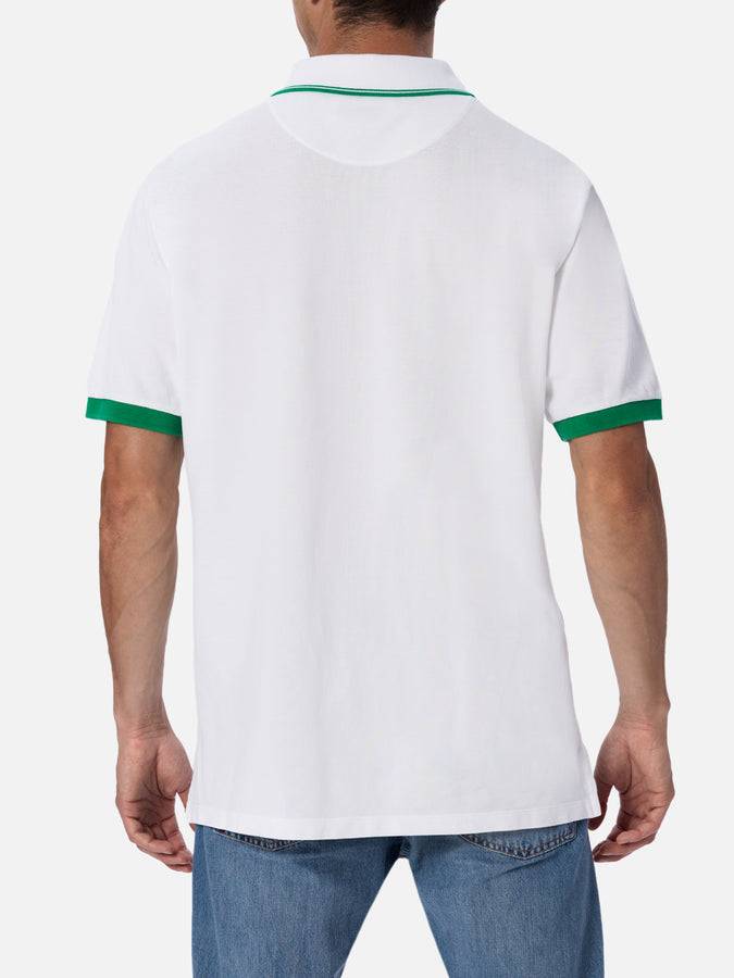 Mc2 Saint Barth Polo Uomo In Piquet Di Cotone Bianco Beverly Hills | AUSTRALIAN BRAND SPECIAL EDITION
