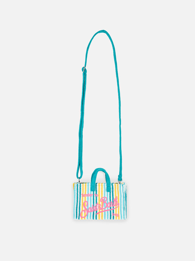 Mc2 Saint Barth Porta cellulare in spugna goffrata a righe multicolore