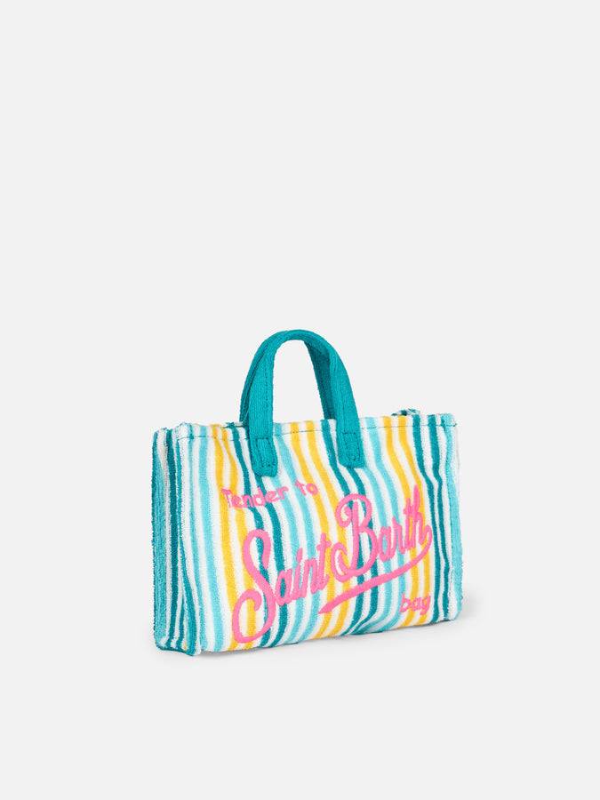 Mc2 Saint Barth Porta Cellulare In Spugna Goffrata A Righe Multicolore