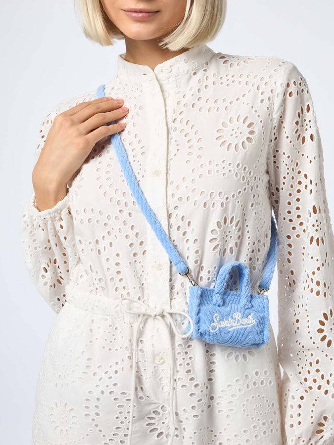 Mc2 Saint Barth Portachiavi In ​​spugna Di Colore Azzurro Goffrato