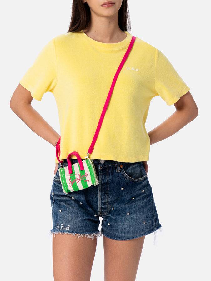 Mc2 Saint Barth Portachiavi In ​​tela Di Cotone Rigata Verde