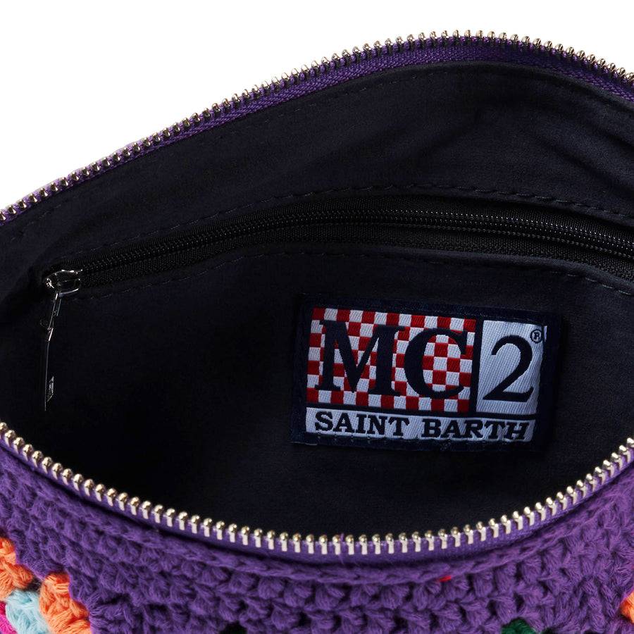 Mc2 Saint Barth Pouch A Tracolla All'uncinetto Parisienne Viola