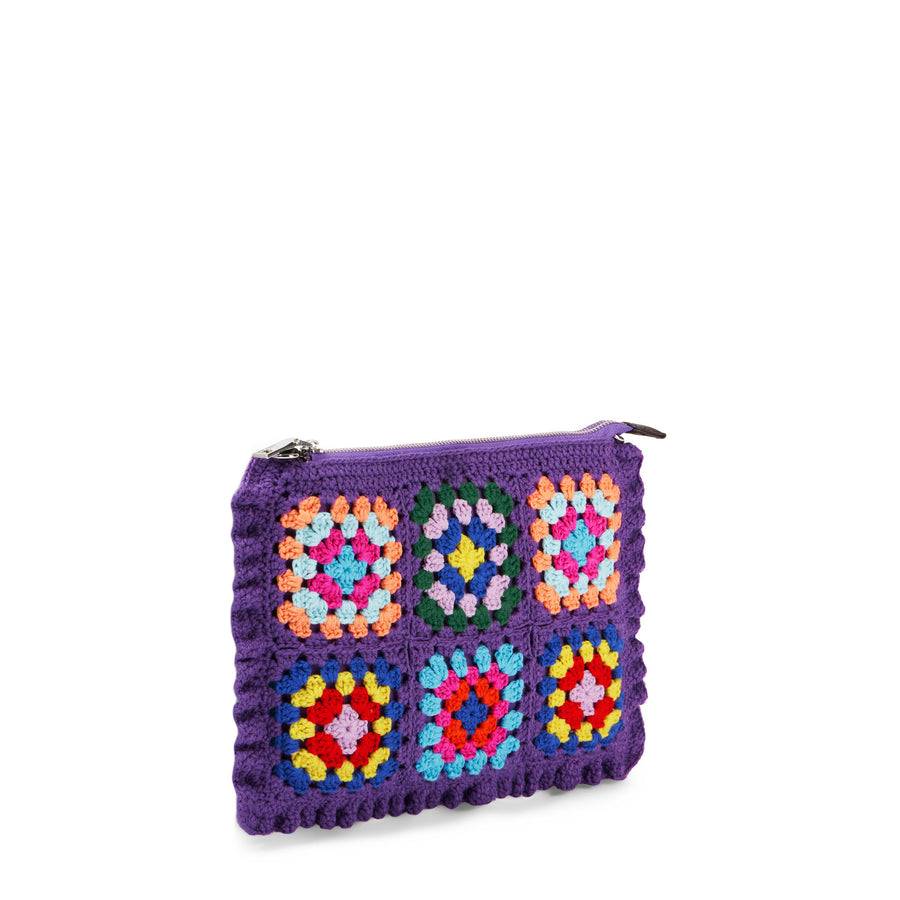 Mc2 Saint Barth Pouch A Tracolla All'uncinetto Parisienne Viola