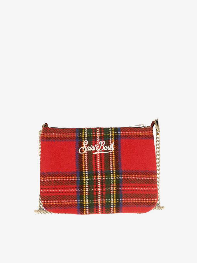Mc2 Saint Barth Pouch A Tracolla In Tartan Rosso Parisienne