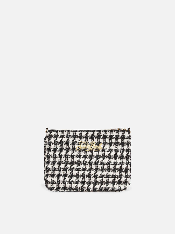 Mc2 Saint Barth Pouch A Tracolla Parisienne Con Motivo Pied De Poule In Lurex