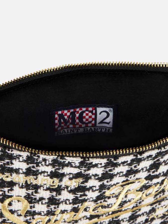 Mc2 Saint Barth Pouch A Tracolla Parisienne Con Motivo Pied De Poule In Lurex