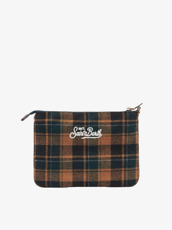 Mc2 Saint Barth Pouch A Tracolla Parisienne Con Motivo Tartan Verde