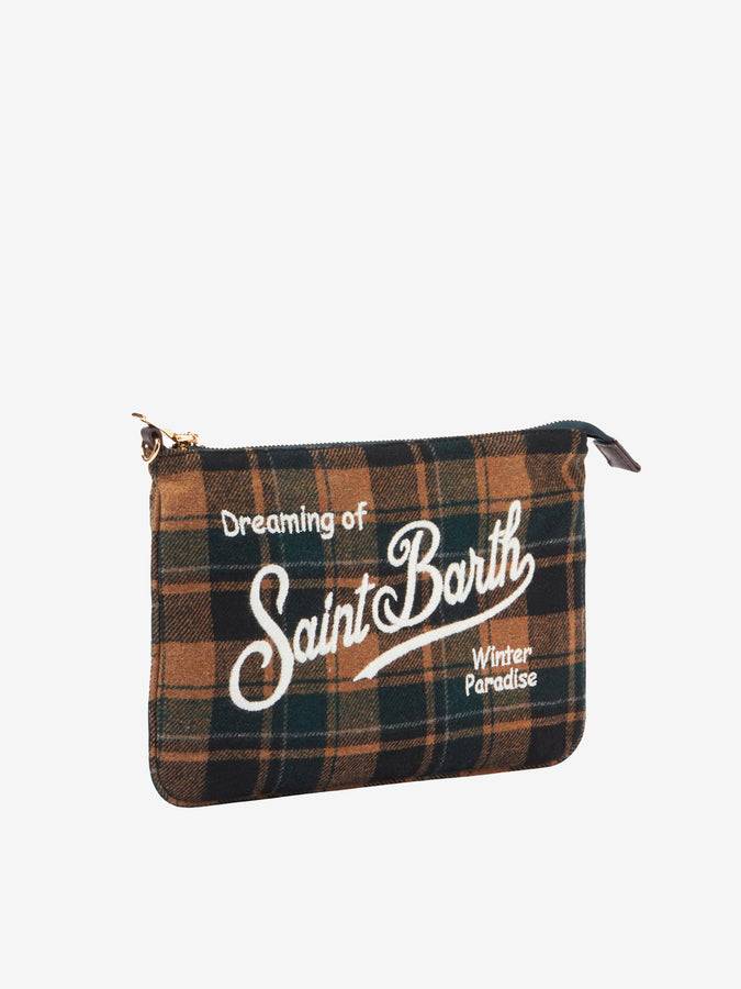 Mc2 Saint Barth Pouch A Tracolla Parisienne Con Motivo Tartan Verde