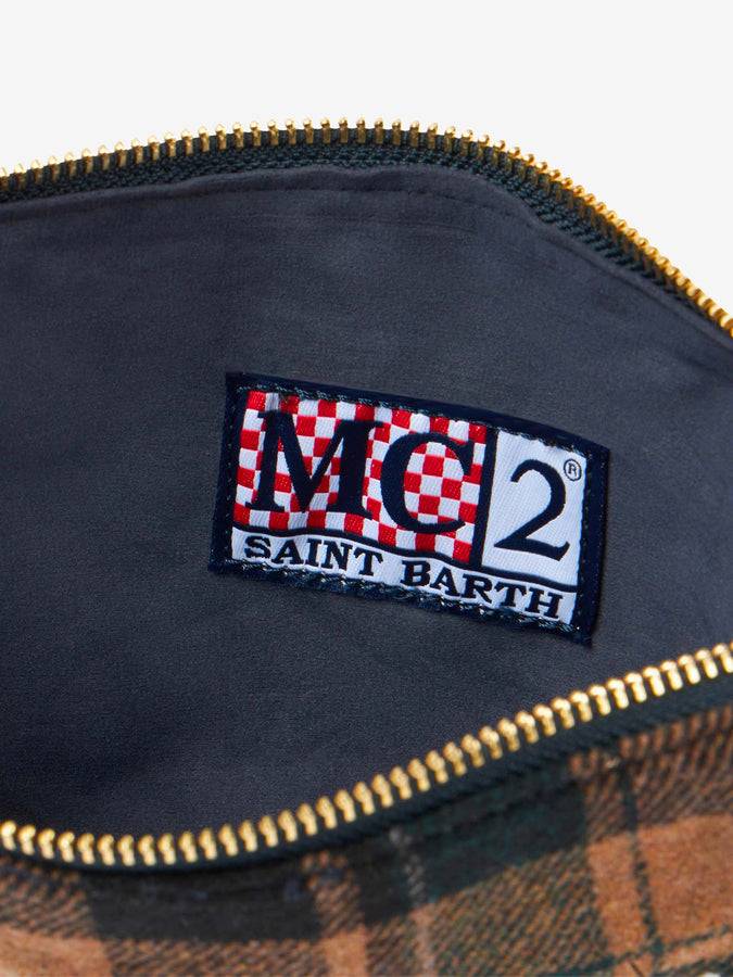 Mc2 Saint Barth Pouch A Tracolla Parisienne Con Motivo Tartan Verde
