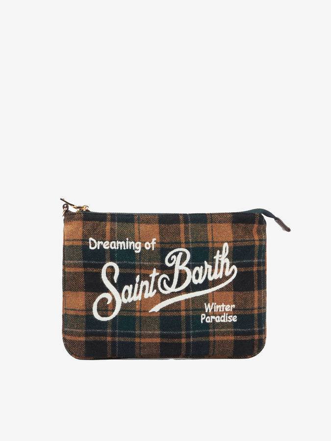 Mc2 Saint Barth Pouch A Tracolla Parisienne Con Motivo Tartan Verde