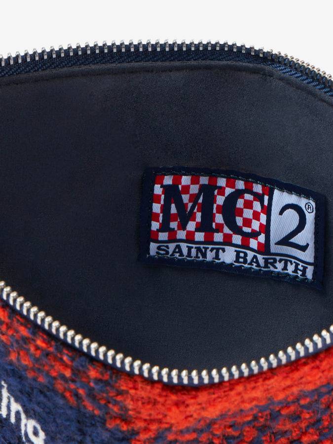Mc2 Saint Barth Pouch A Tracolla Parisienne In Lana Con Fantasia Vichy Arancio