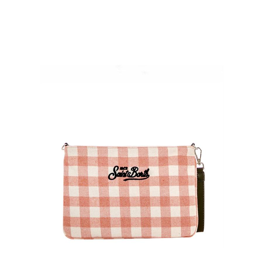 Mc2 Saint Barth Pouch A Tracolla Parisienne In Lana Vichy Rosa