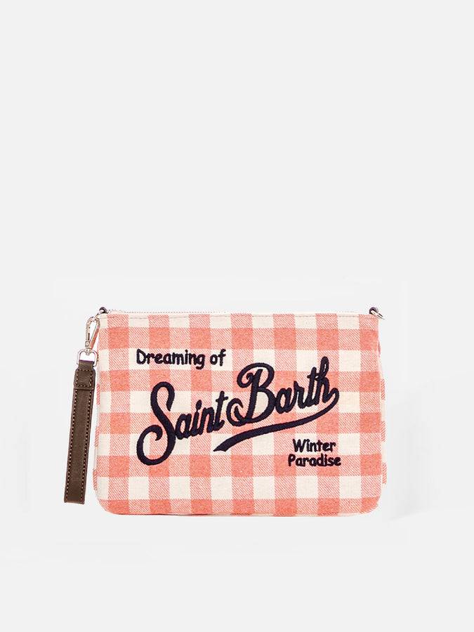 Mc2 Saint Barth Pouch a tracolla Parisienne in lana vichy rosa