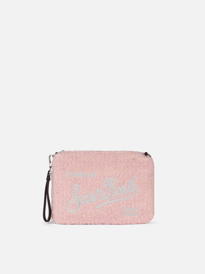 Mc2 Saint Barth Pouch A Tracolla Parisienne In Maglia Bouclé Rosa