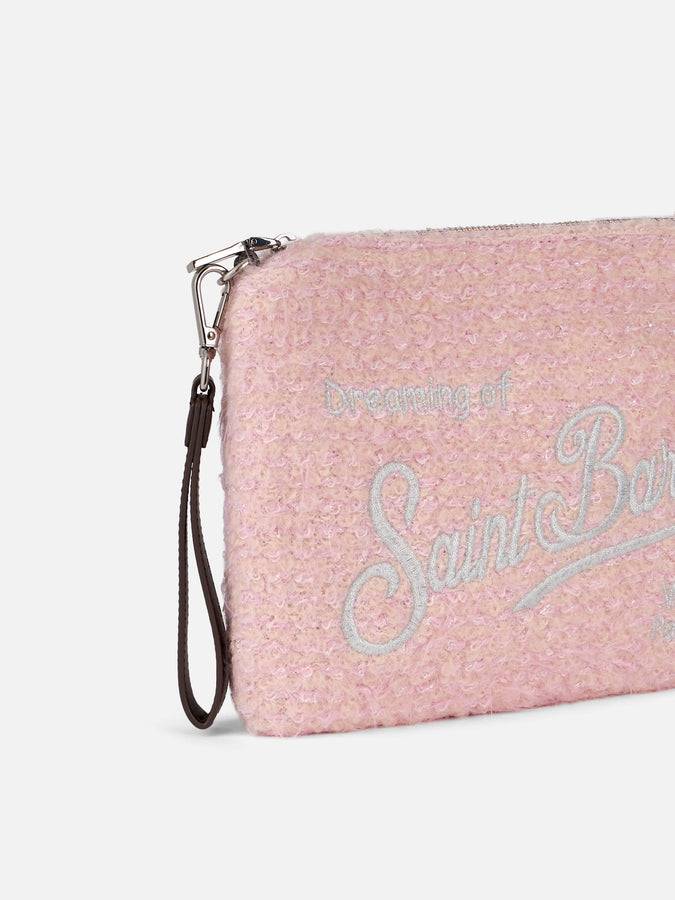 Mc2 Saint Barth Pouch A Tracolla Parisienne In Maglia Bouclé Rosa