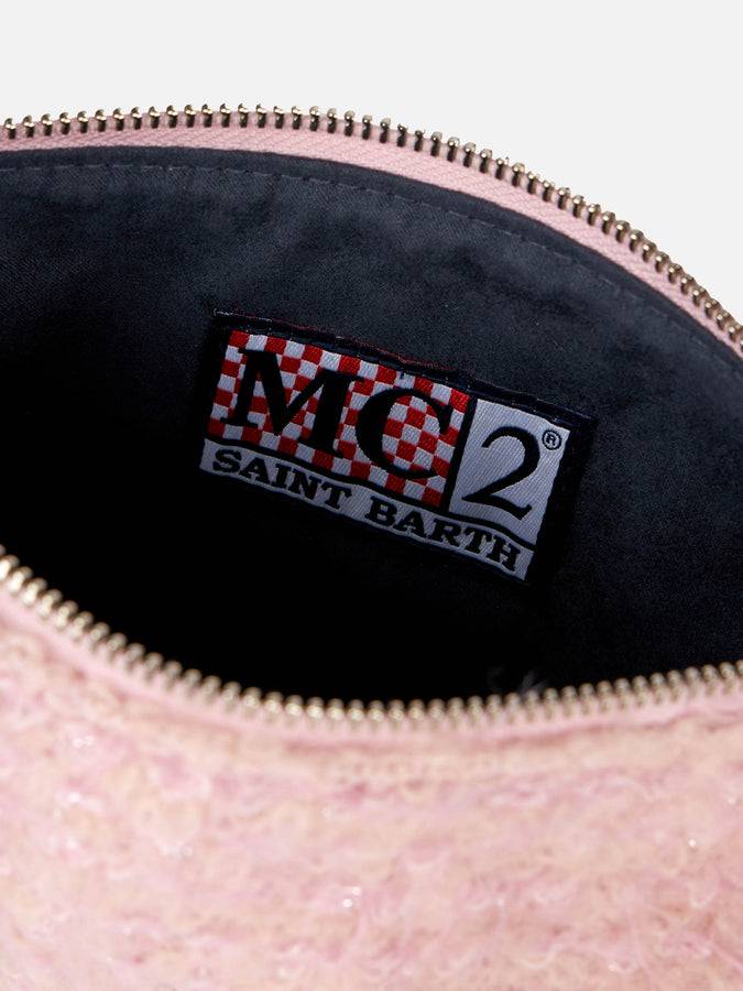 Mc2 Saint Barth Pouch A Tracolla Parisienne In Maglia Bouclé Rosa