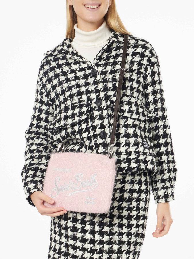 Mc2 Saint Barth Pouch A Tracolla Parisienne In Maglia Bouclé Rosa
