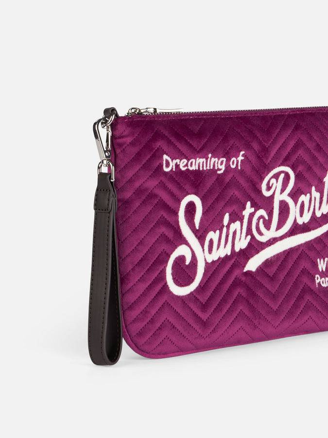 Mc2 Saint Barth Pouch A Tracolla Parisienne Sherpa In Velluto Trapuntato Fucsia